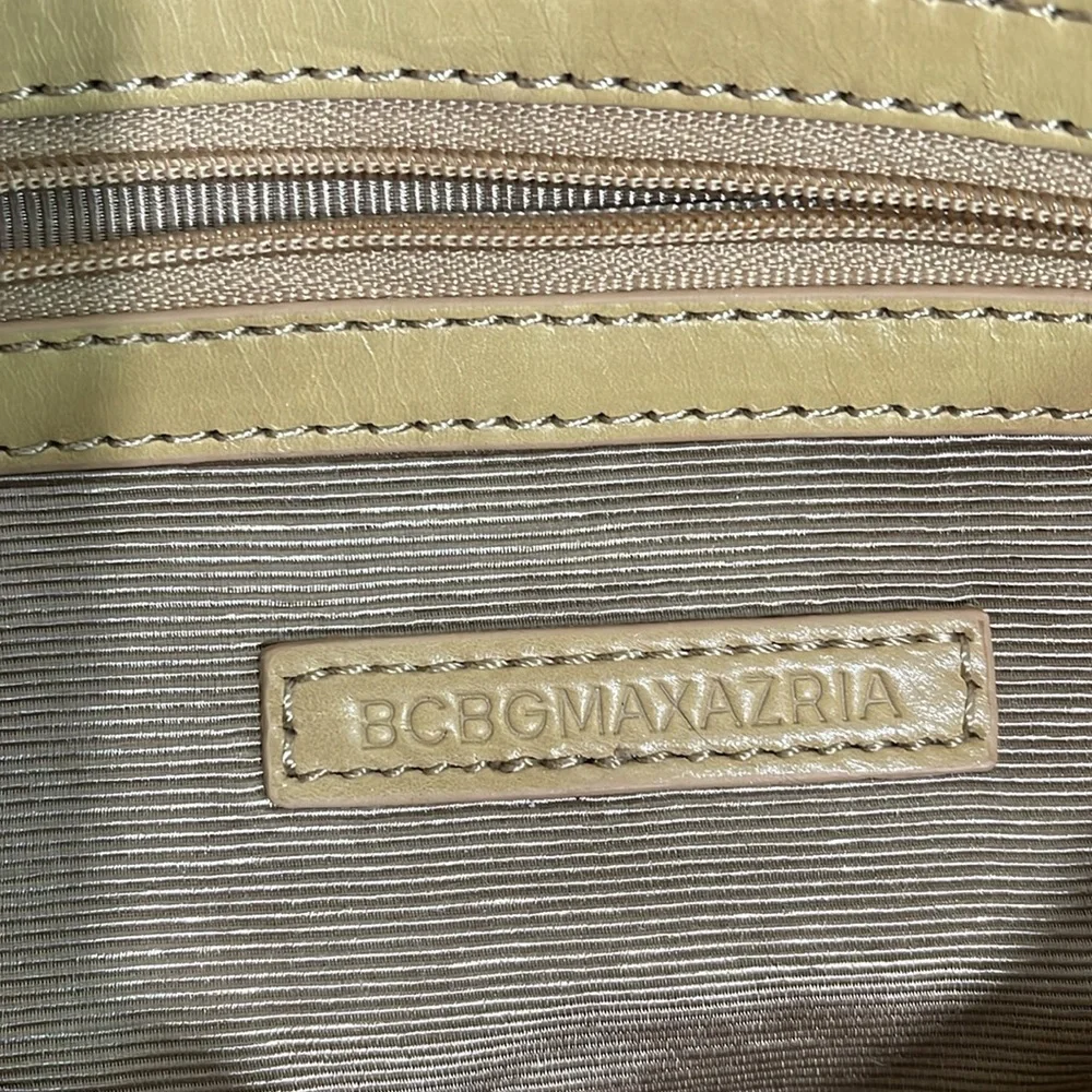 BCBG Maxazria Camel & Black Leather Clutch Bag with Duster Bag
